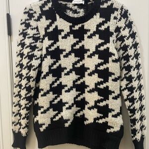 Sandro Black and White Houndstooth Sweater